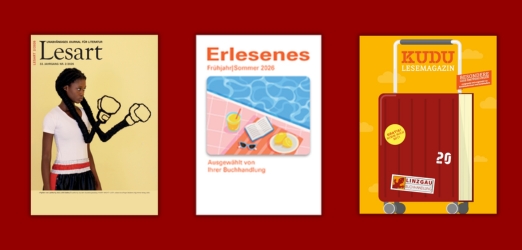 Zu sehen sind die Büchermagazine von Lesart, Erlesenes und KUDU